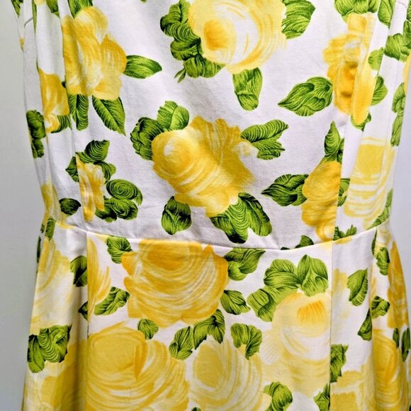 B. Smart Fit & Flare Dress Yellow Rose Sz 11/12 Sleeveless Scoop Neck Scalloped - Picture 5 of 12